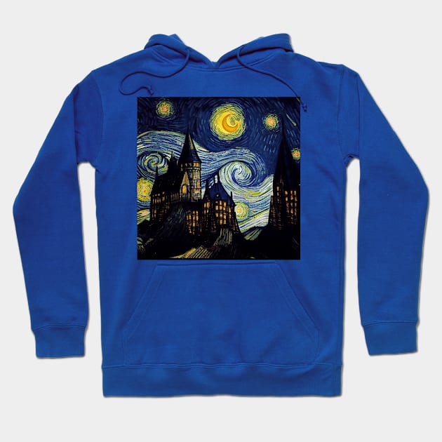 Starry Night Wizarding School Van Gogh Hoodie by Grassroots Green